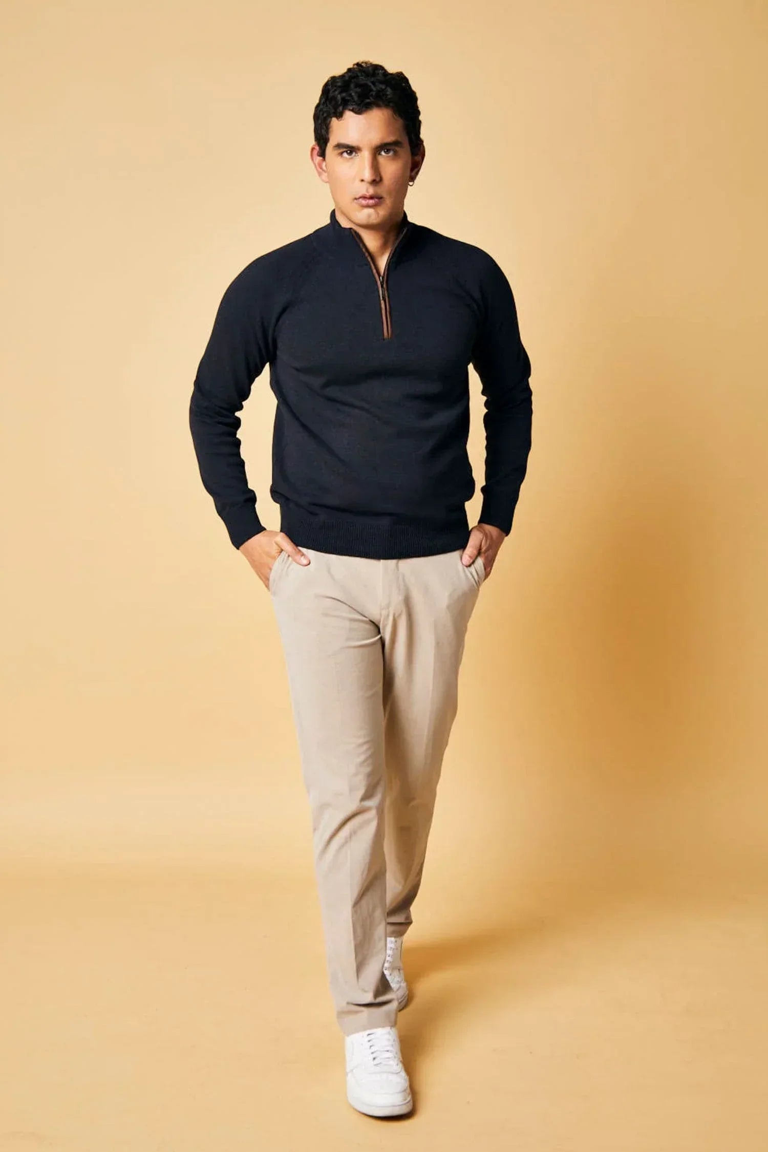 Suéter San Francisco en algodón regenerado halfzip – Hombre